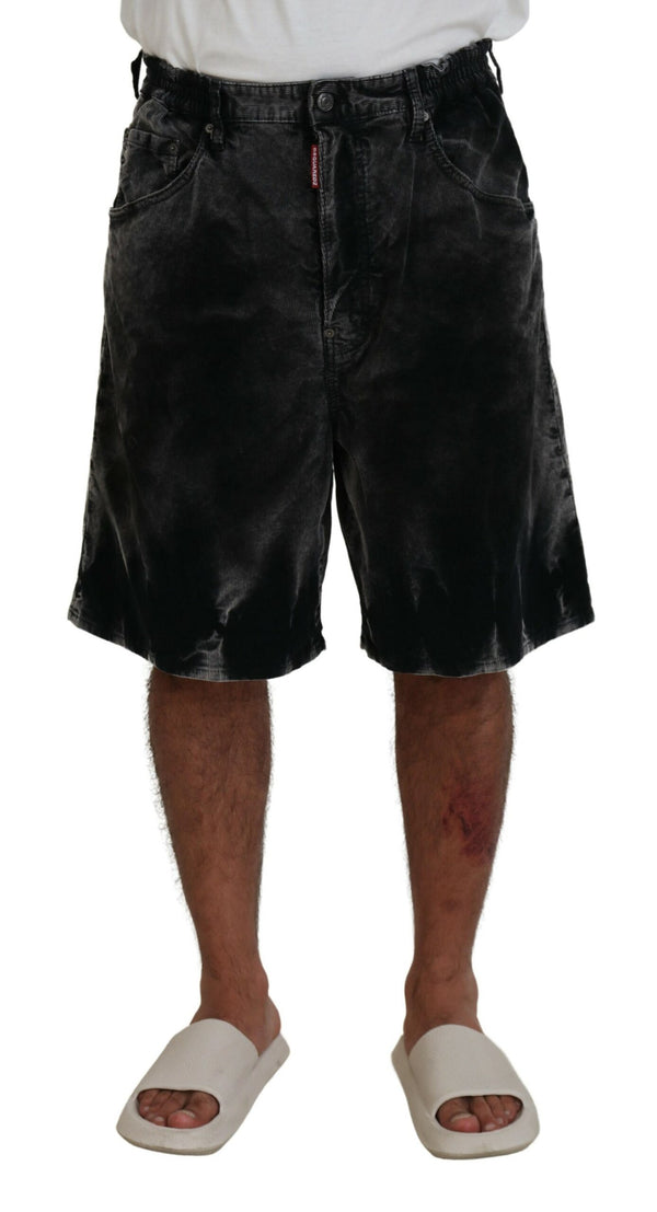 Graue Baumwollcorda -Bermuda -Shorts