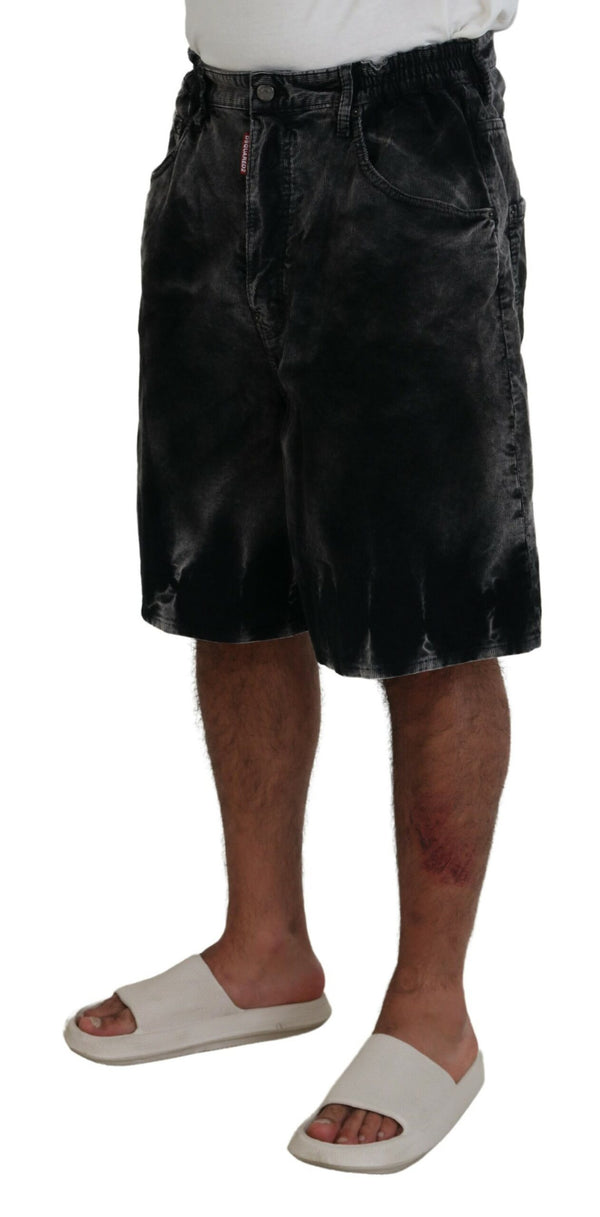 Graue Baumwollcorda -Bermuda -Shorts