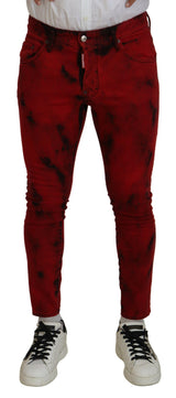 Jean de jean de jean décontracté skinny de coton rouge