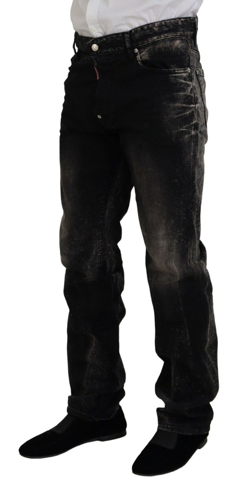 Jeans in denim casual in cotone a lavaggio nero