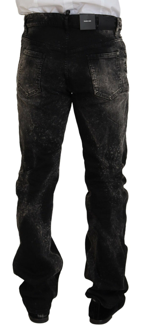 Jeans in denim casual in cotone a lavaggio nero