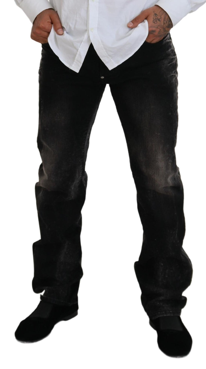 Jeans in denim casual in cotone a lavaggio nero