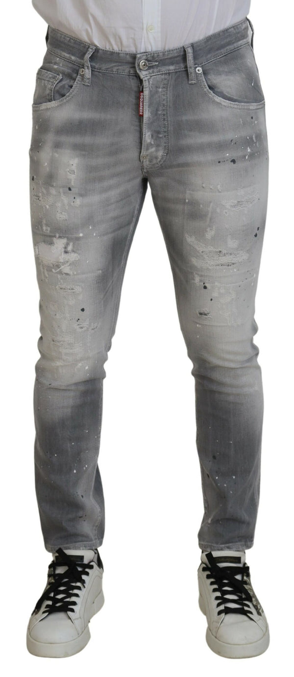 Jean de jean en jean en denim pour hommes décontractés en coton gris lavé gris