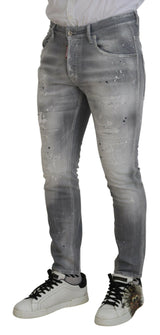 Jean de jean en jean en denim pour hommes décontractés en coton gris lavé gris