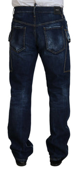 Bleu Cotton Cargo Casual Men Men Denim Jean