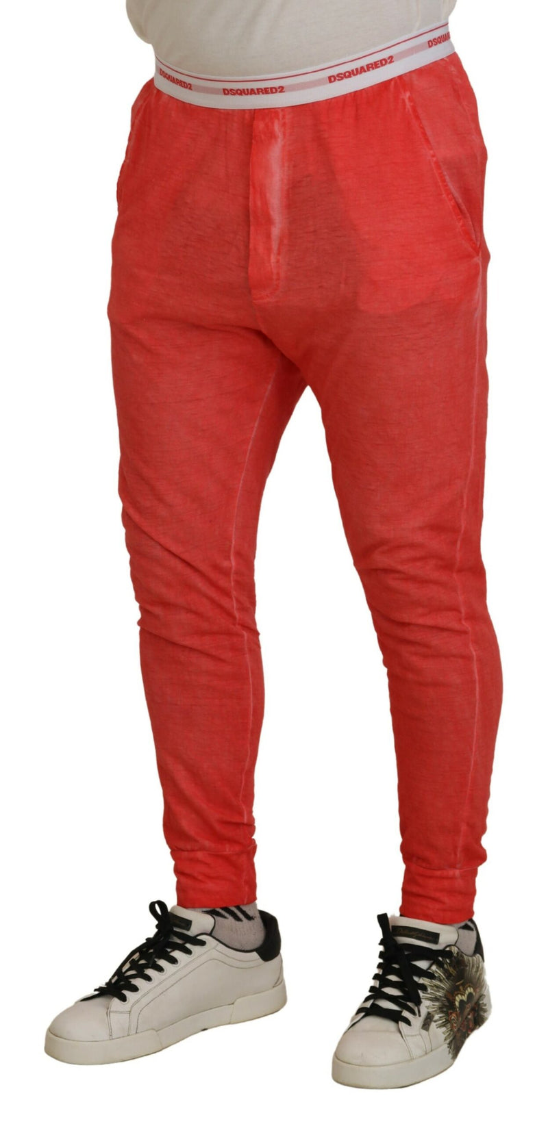 Pantalon de logo élastique en coton orange