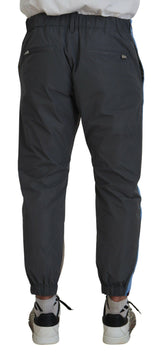 Pantaloni casuali bicolore grigio marrone cotone