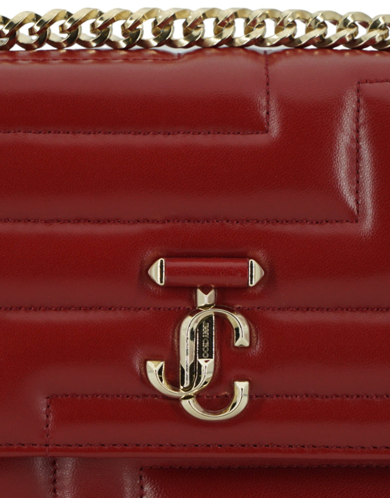 Sac à bandoulière en cuir rouge foncé