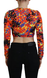 Cami multicolore Cami à manches longues Cropped Blouse