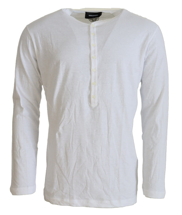 Maglione pullover in lino in lino di cotone bianco