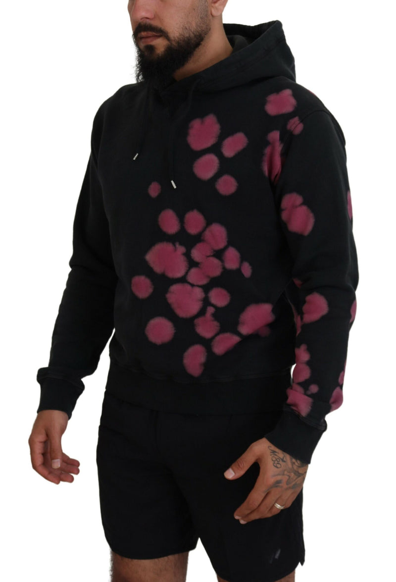 Sweater de sudadera con capucha de algodón de tinte negro