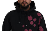 Sweat à capuche en coton à cravate noire pull