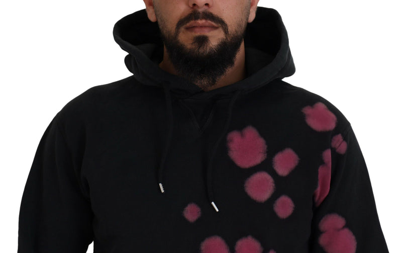 Sweater de sudadera con capucha de algodón de tinte negro