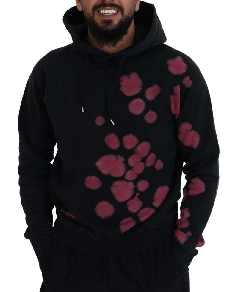 Sweat à capuche en coton à cravate noire pull