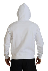 Maglione pullover con cappuccio in cotone bianco