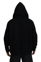 Black -Kapuzen -Druckhülsen Doppel -Reißverschluss -Pullover