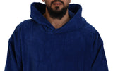 Blue Poncho Men Cappuccetto di abbigliamento da spiaggia che cambia abito