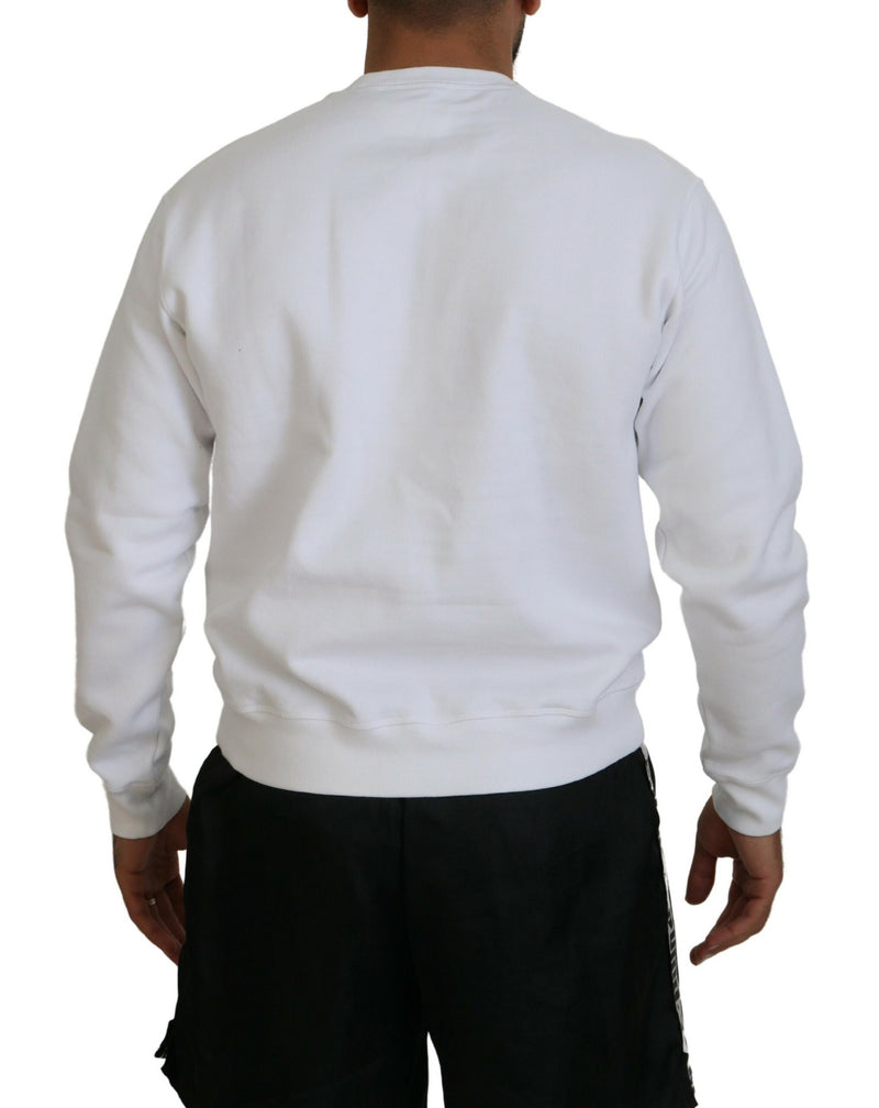 Maglione pullover a maniche lunghe in cotone bianco