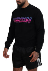 Schwarzer Logo Druck langärmelige Männer Pullover Pullover