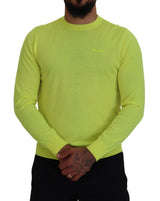 Sweater de jarro de mangas largas de color verde amarillo