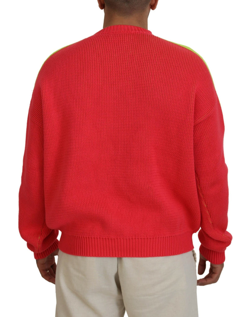 Maglione pullover a maniche lunghe in cotone arancione