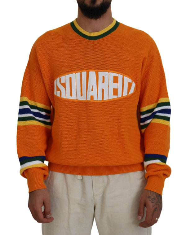 Sweater de mangas de mangas largas impresas en naranja