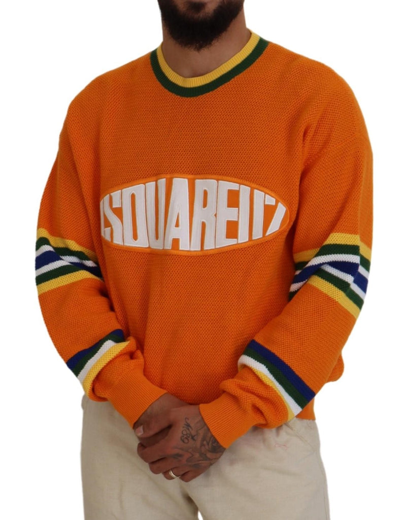 Sweater de mangas de mangas largas impresas en naranja