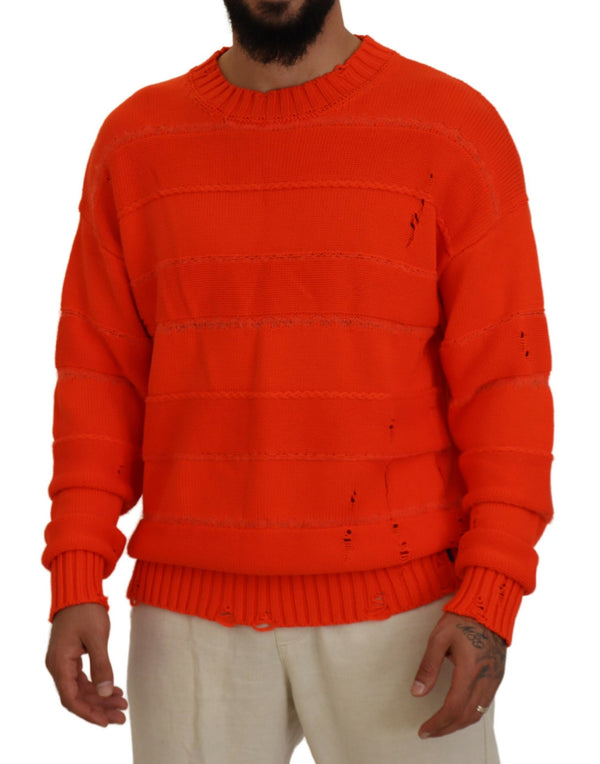 Maglie pullover uomini a maniche lunghe in cotone arancione