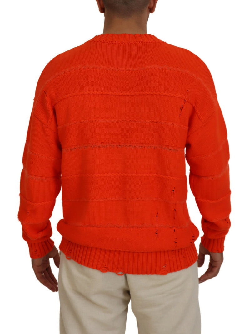 Orangefarbene Baumwolle lange Ärmel Männer Pullover Pullover