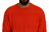 Orangefarbene Baumwolle lange Ärmel Männer Pullover Pullover