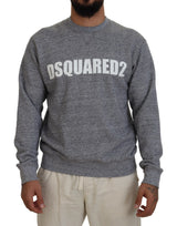 Gray Crystal Embellishment Men Pullover Sweater