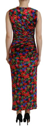 Vestido maxi multicolor floral floralcon Ruched