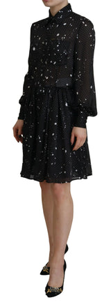 Black Polka Dot Long Maniche abbigliamento