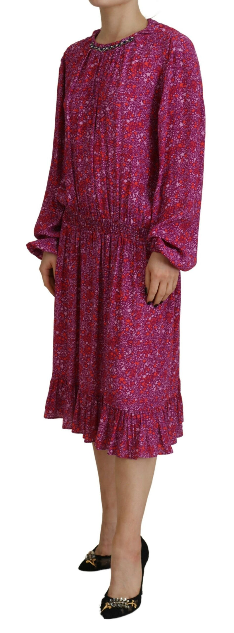 Robe à manches longues des étoiles fuchsia Stars