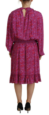 Robe à manches longues des étoiles fuchsia Stars