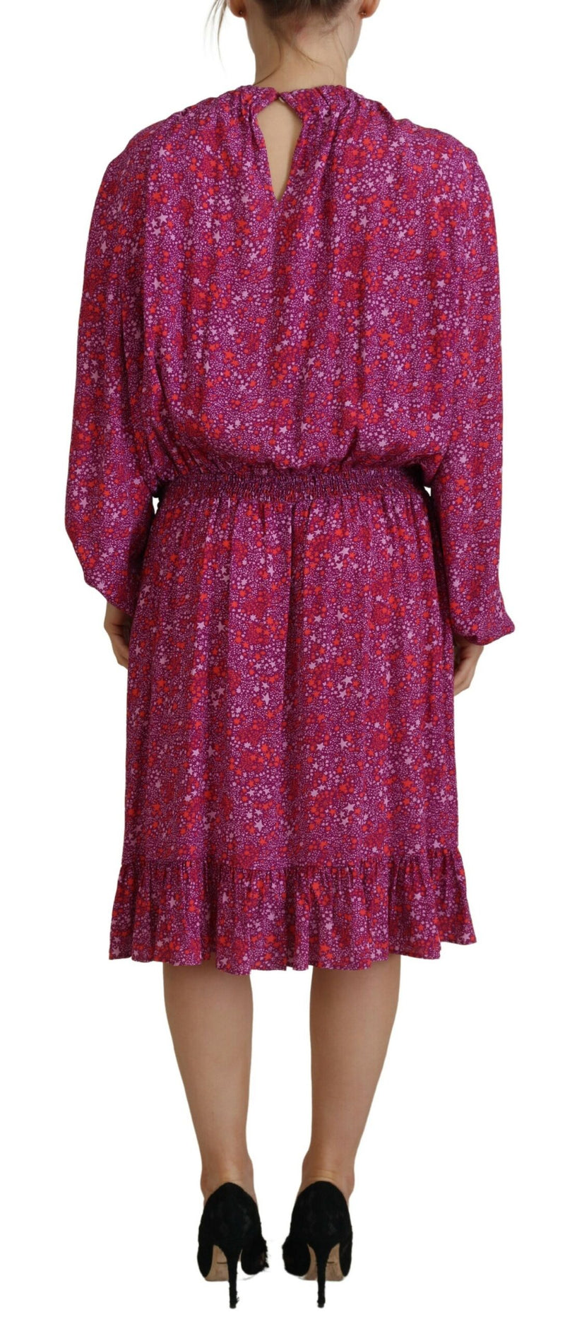 Robe à manches longues des étoiles fuchsia Stars