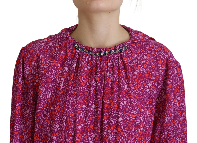 Robe à manches longues des étoiles fuchsia Stars