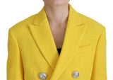 Set di gonna blazer a doppio petto giallo.