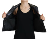 Chaqueta de mangas largas de cuero negro