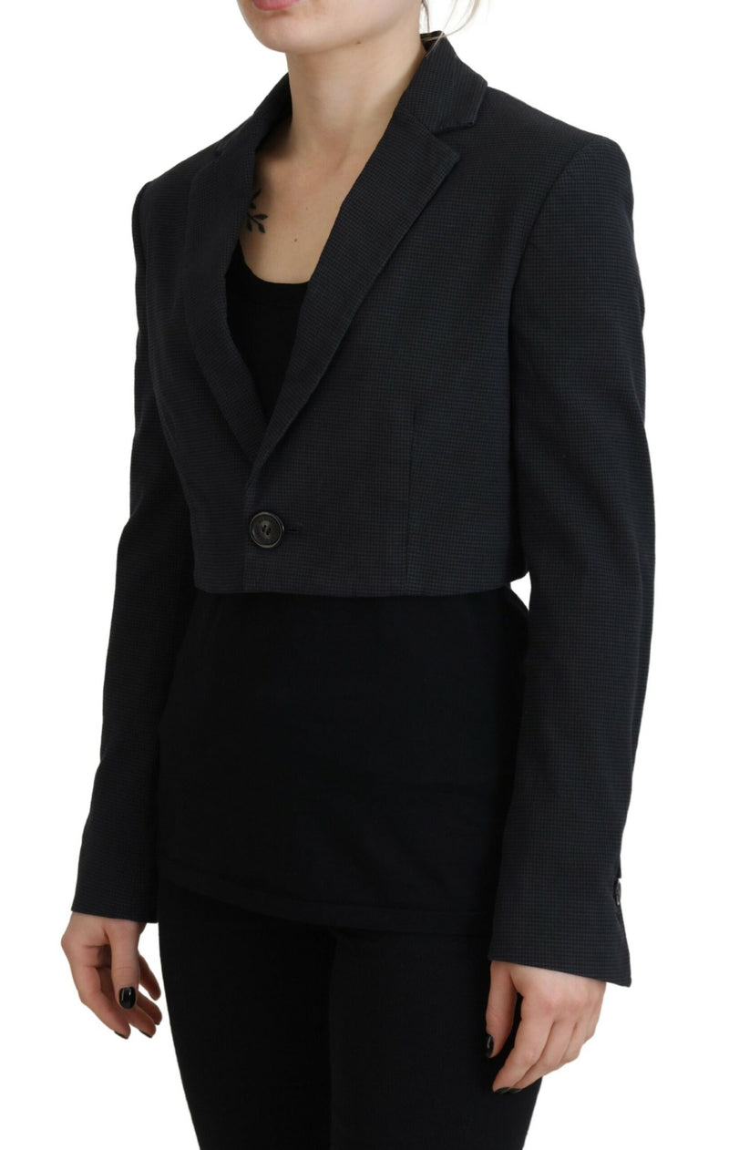 Veste de blazer à bouton couché en coton noir