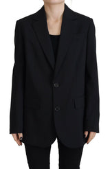 Blazer per cappotto a petto singolo fiore nero