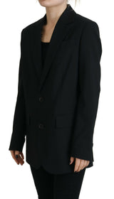 Blazer per cappotto a petto singolo fiore nero