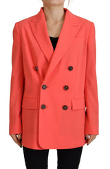 Chaqueta rosa de blazer de doble pecho