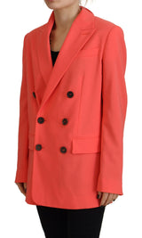 Giacca blazer rosa a doppio petto