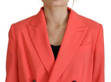 Chaqueta rosa de blazer de doble pecho