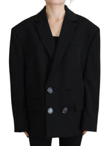 Giacca blazer nera a doppio petto