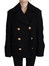 Black Double Breasted Coat Blazerjacke