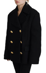 Black Double Breasted Coat Blazerjacke