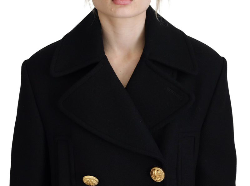 Black Double Breasted Coat Blazer Jacket