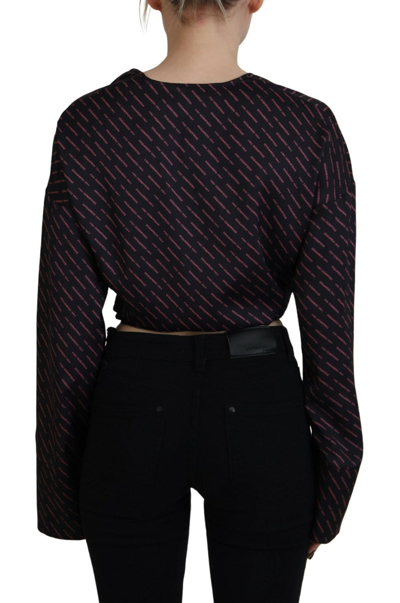 Blouse imprimée en polyester noir en polyester noir